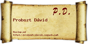 Probszt Dávid névjegykártya